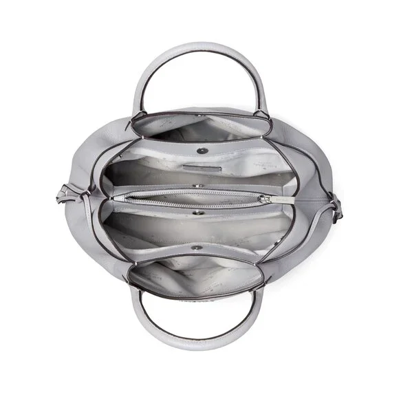 New Kate Spade Dumpling Large Satchel Pebble Leather Mountain Gray - Picture 2 of 5